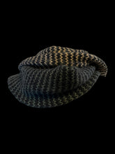 Load image into Gallery viewer, Black, white, &amp; grey chevron knit infinity scarf
