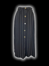 Load image into Gallery viewer, 2X Black &amp; white pinstripe button down maxi skirt w/ belt loops, &amp; pockets
