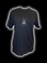 Load image into Gallery viewer, XL Black &amp; multicolor “Teddy Fresh” logo embroidery short sleeve crew neckline top
