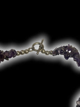 Load image into Gallery viewer, Amethyst twisted strand necklace w/ silver-like toggle clasp
