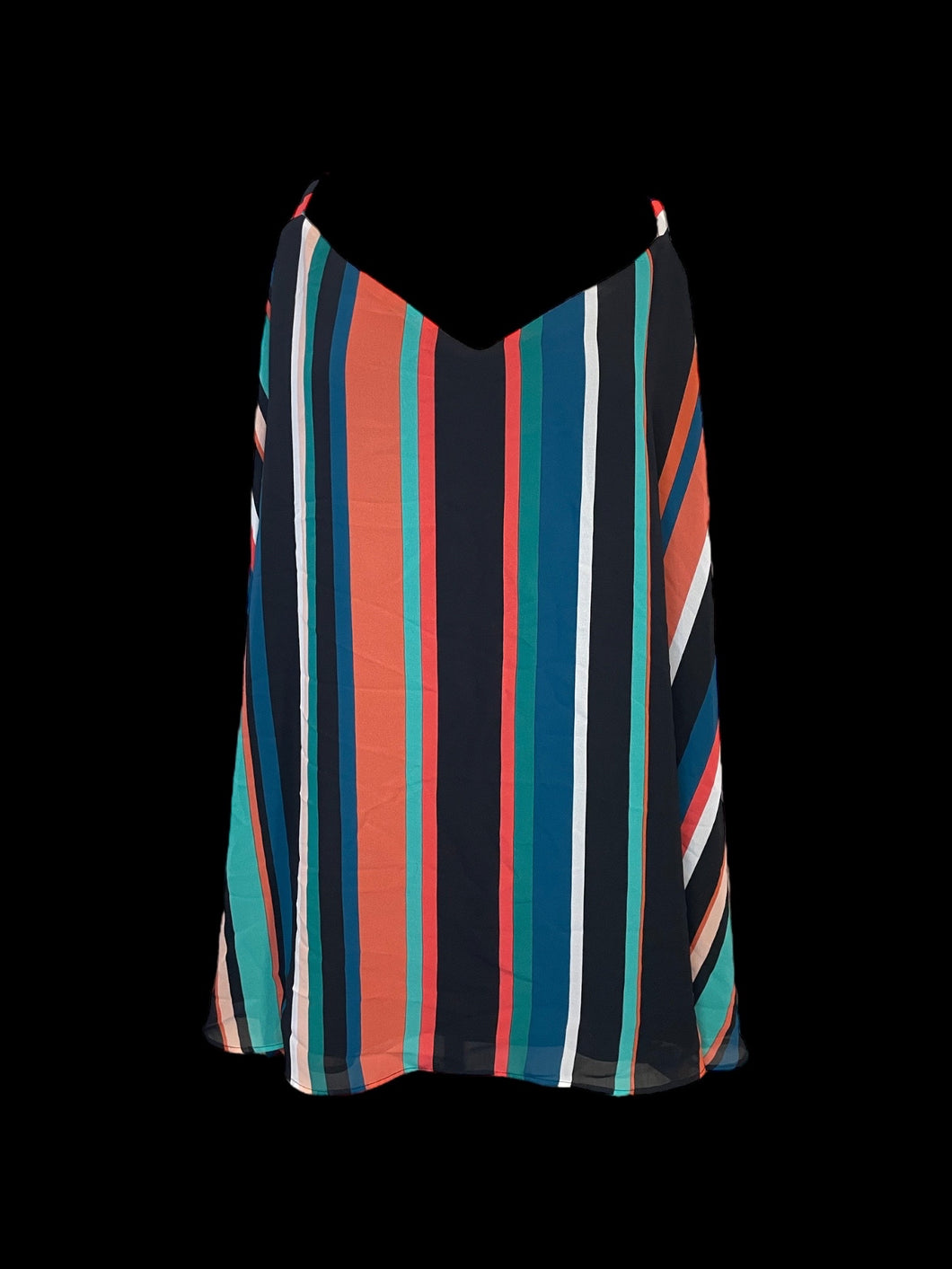 5X NWT Multicolor stripe sleeveless v-neckline top w/ adjustable straps