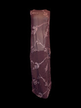 Load image into Gallery viewer, M Vintage plum &amp; light purple floral print sleeveless round neckline sheer dress
