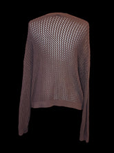 Load image into Gallery viewer, 4X Brown loose knit long sleeve sweater w/ ribbed hems
