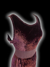Load image into Gallery viewer, L Vintage 90s plum velvet sleeveless maxi dress w/ rib knit accents
