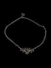 Load image into Gallery viewer, Silver-like bat necklace w/ alligator clasp chain
