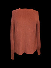 Load image into Gallery viewer, XL Burnt orange knit balloon sleeve high neckline sweater
