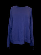 Load image into Gallery viewer, 3X Purple long sleeve scoop neckline sweater w/ drawstring cuffs
