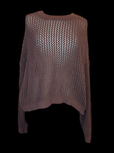 Load image into Gallery viewer, 4X Brown loose knit long sleeve sweater w/ ribbed hems
