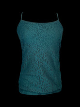 Load image into Gallery viewer, S Dark green lace front sleeveless square neckline top w/ adjustable straps
