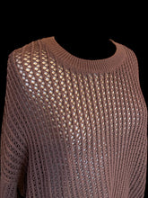 Load image into Gallery viewer, 4X Brown loose knit long sleeve sweater w/ ribbed hems
