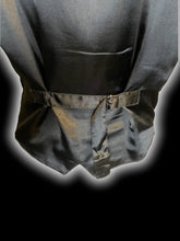 Load image into Gallery viewer, L Vintage 70s black leather waistcoat w/ silver-like buttons, &amp; satin lining
