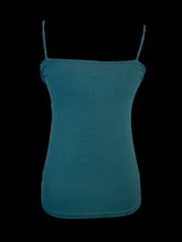 Load image into Gallery viewer, S Dark green lace front sleeveless square neckline top w/ adjustable straps
