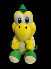Load image into Gallery viewer, Yellow &amp; green Super Mario Koopa plush backpack w/ green adjustable straps, &amp; zipper closure
