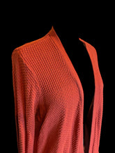 Load image into Gallery viewer, XL Dark orange cotton knit long sleeve open front cardigan w/ pockets
