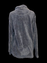 Load image into Gallery viewer, XL Dark grey faux fur long sleeve 3/4 zip sweater
