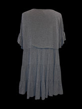 Load image into Gallery viewer, 1X Dark grey short sleeve wide neckline tiered top
