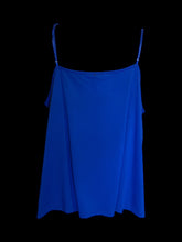 Load image into Gallery viewer, 0X Blue sleeveless v-neckline top w/ satin detail, &amp; adjustable straps
