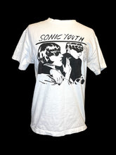 Load image into Gallery viewer, L White &amp; black “Sonic Youth” graphic short sleeve crew neckline top

