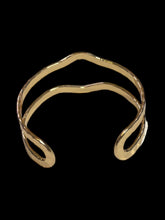 Load image into Gallery viewer, Gold-like geometric layered cuff bracelet
