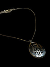 Load image into Gallery viewer, NWT Sterling Silver swirl pattern earrings &amp; necklace set

