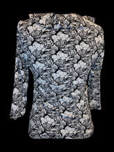 Load image into Gallery viewer, M Vintage Y2K floral pattern half sleeve mock wrap neckline top w/ ruffle details
