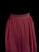 Load image into Gallery viewer, 2X Burgundy layered mesh skirt w/ elastic waist

