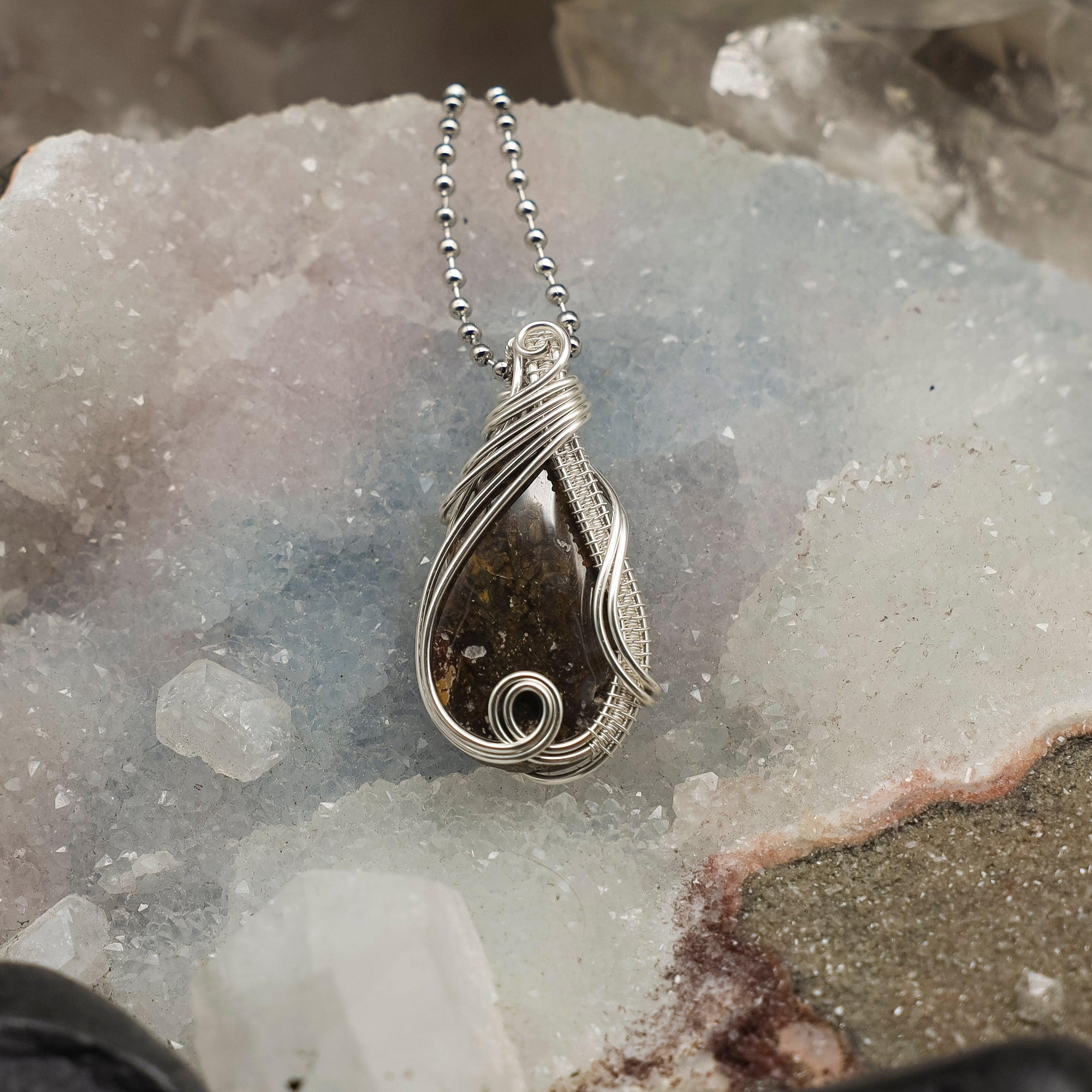 Brecciated Jasper Wire Wrap Crystal Pendant
