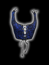 Load image into Gallery viewer, S Vintage Y2K Cobalt &amp; black lace lace-up corset
