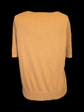 Load image into Gallery viewer, 2X Peach cotton loose knit short sleeve notch neckline top
