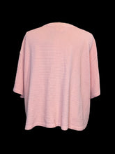 Load image into Gallery viewer, 4X Pink textured cotton fabric short sleeve round neckline crop top
