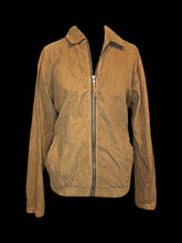 Load image into Gallery viewer, 0X Light brown long sleeve zip-up jacket w/ folded collar, &amp; pockets
