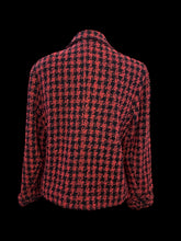 Load image into Gallery viewer, L Vintage 90s red &amp; black wool blend knit long sleeve blazer
