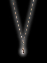 Load image into Gallery viewer, Swarovski’s “Naughty Chandelier” rose gold-like wrap necklace w/ clear &amp; black gem wings
