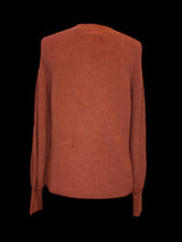 Load image into Gallery viewer, XL Burnt orange knit balloon sleeve high neckline sweater
