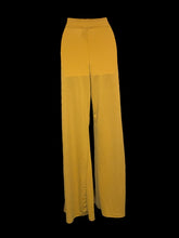 Load image into Gallery viewer, XL Yellow split leg pants w/ button details, &amp; stretchy waist

