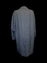 Load image into Gallery viewer, L Vintage 70s slate grey long sleeve button down coat w/removable warm lining, &amp; pockets
