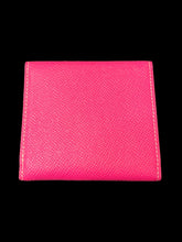 Load image into Gallery viewer, Pink pleather trifold envelope wallet w/ snap closure
