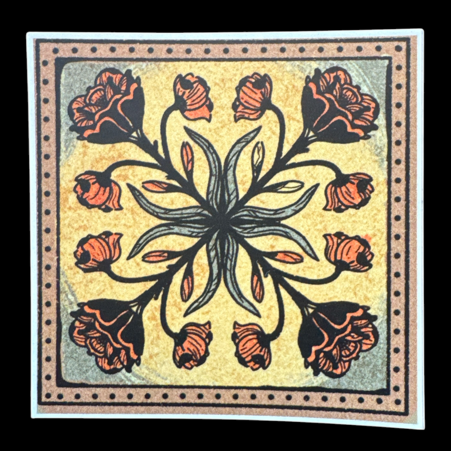 QD Floral Square Sticker