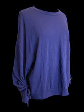 Load image into Gallery viewer, 3X Purple long sleeve scoop neckline sweater w/ drawstring cuffs
