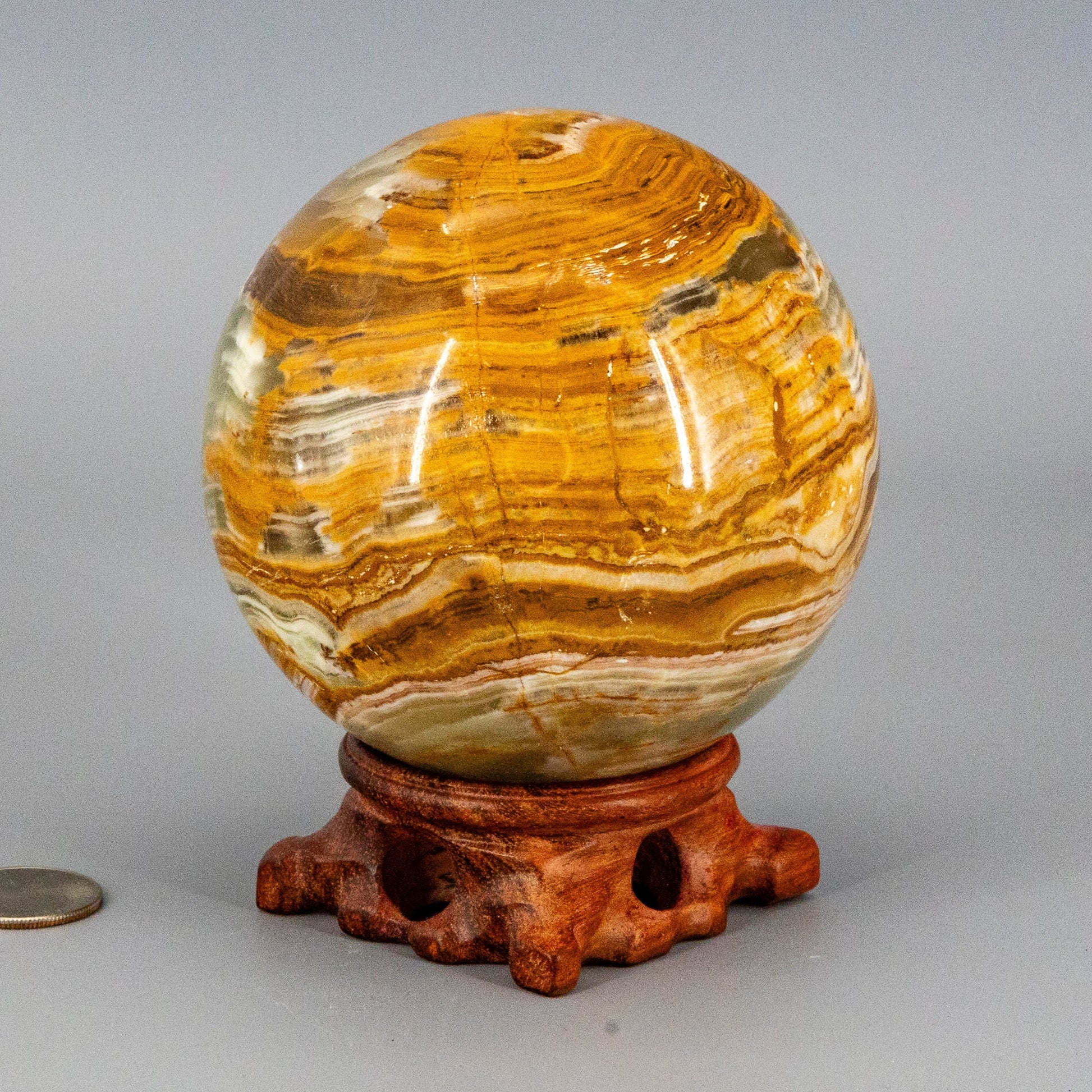 Green Onyx Sphere w/t Stand XL 100mm