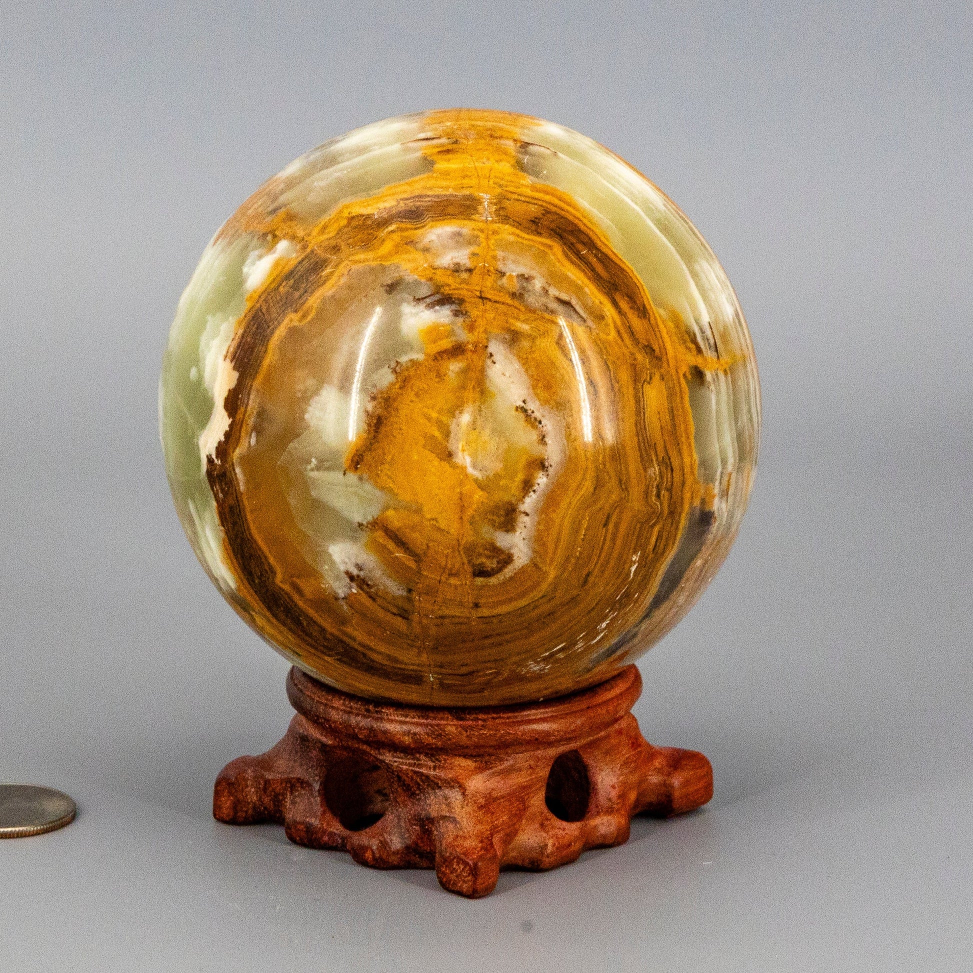 Green Onyx Sphere w/t Stand XL 100mm