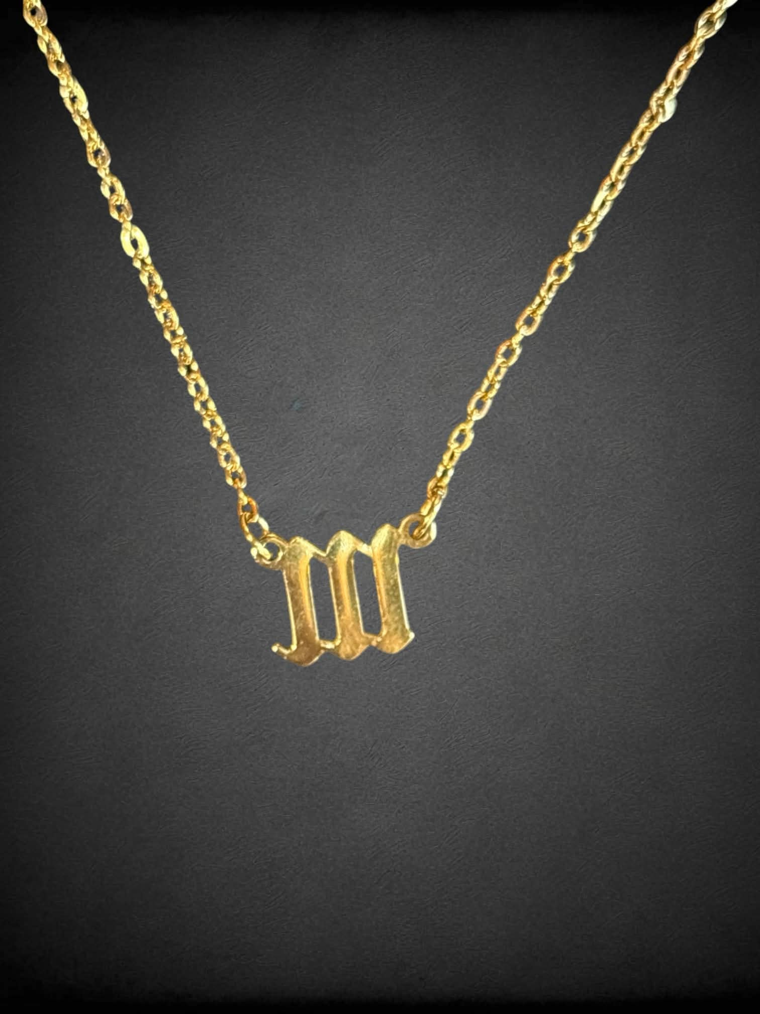 NWT Stainless Steel Gold Toned 111 angel number necklace