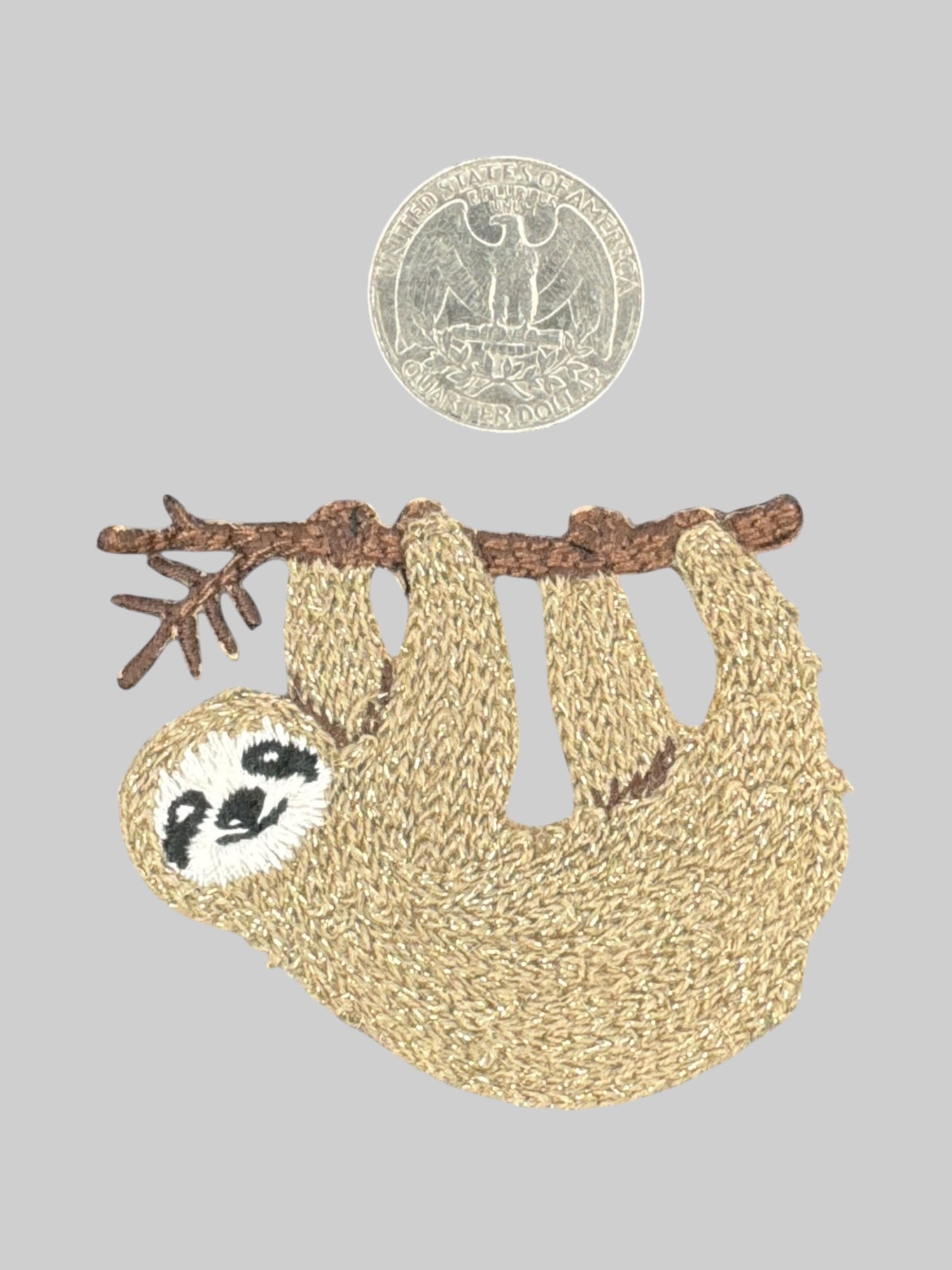 Glittery sloth patch