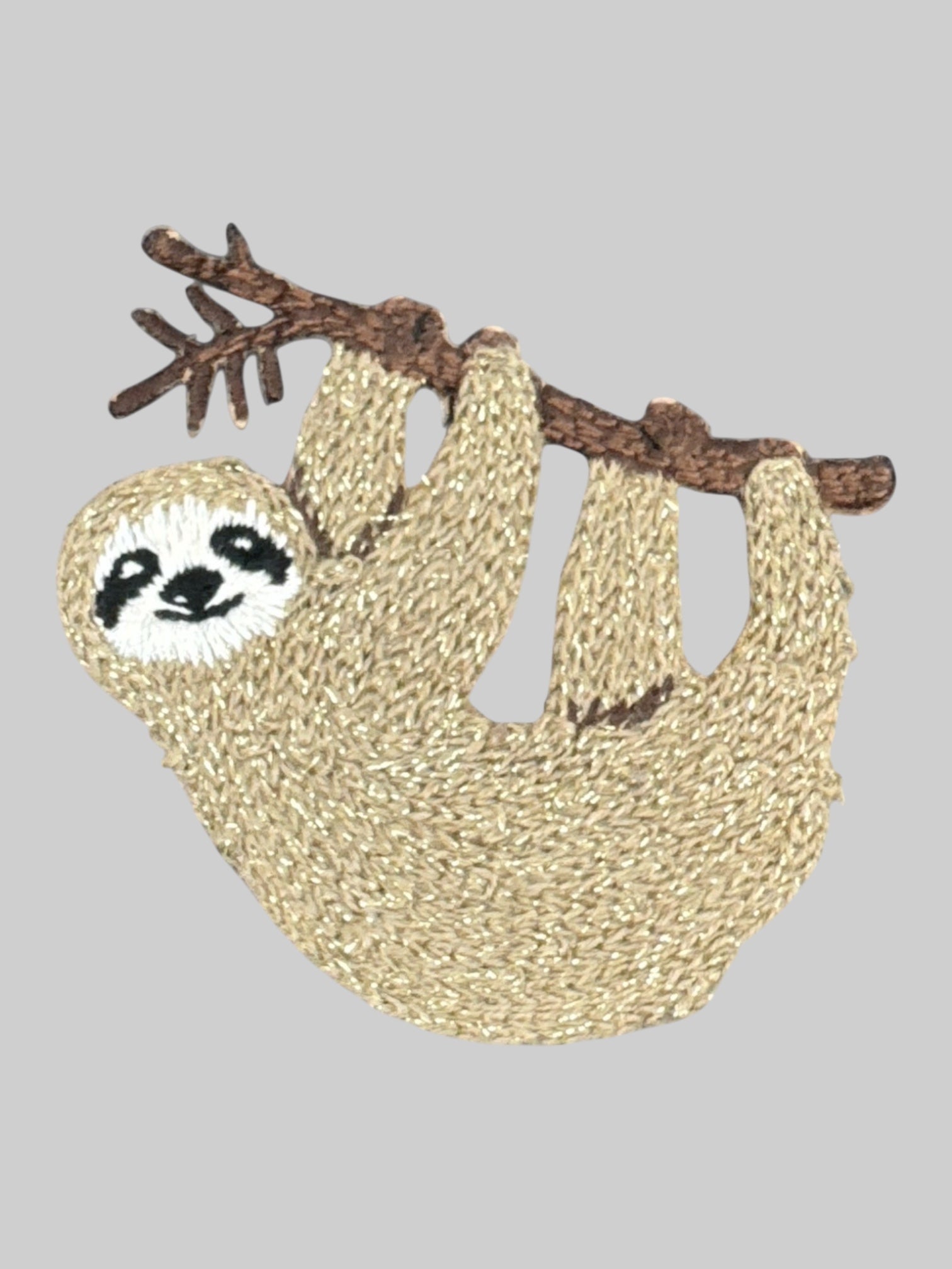 Glittery sloth patch