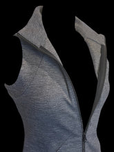 Load image into Gallery viewer, S Heather grey sleeveless high neck zip up dress w/ pockets

