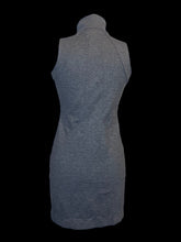 Load image into Gallery viewer, S Heather grey sleeveless high neck zip up dress w/ pockets

