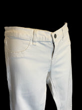 Load image into Gallery viewer, S White denim taper leg pants w/ pockets, belt loops, &amp; button/zipper closure

