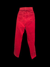 Load image into Gallery viewer, XL Red corduroy straight leg pants w/ pockets, belt loops, &amp; button/zipper closure
