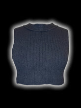 Load image into Gallery viewer, M Black knit sleeveless round neckline crop top
