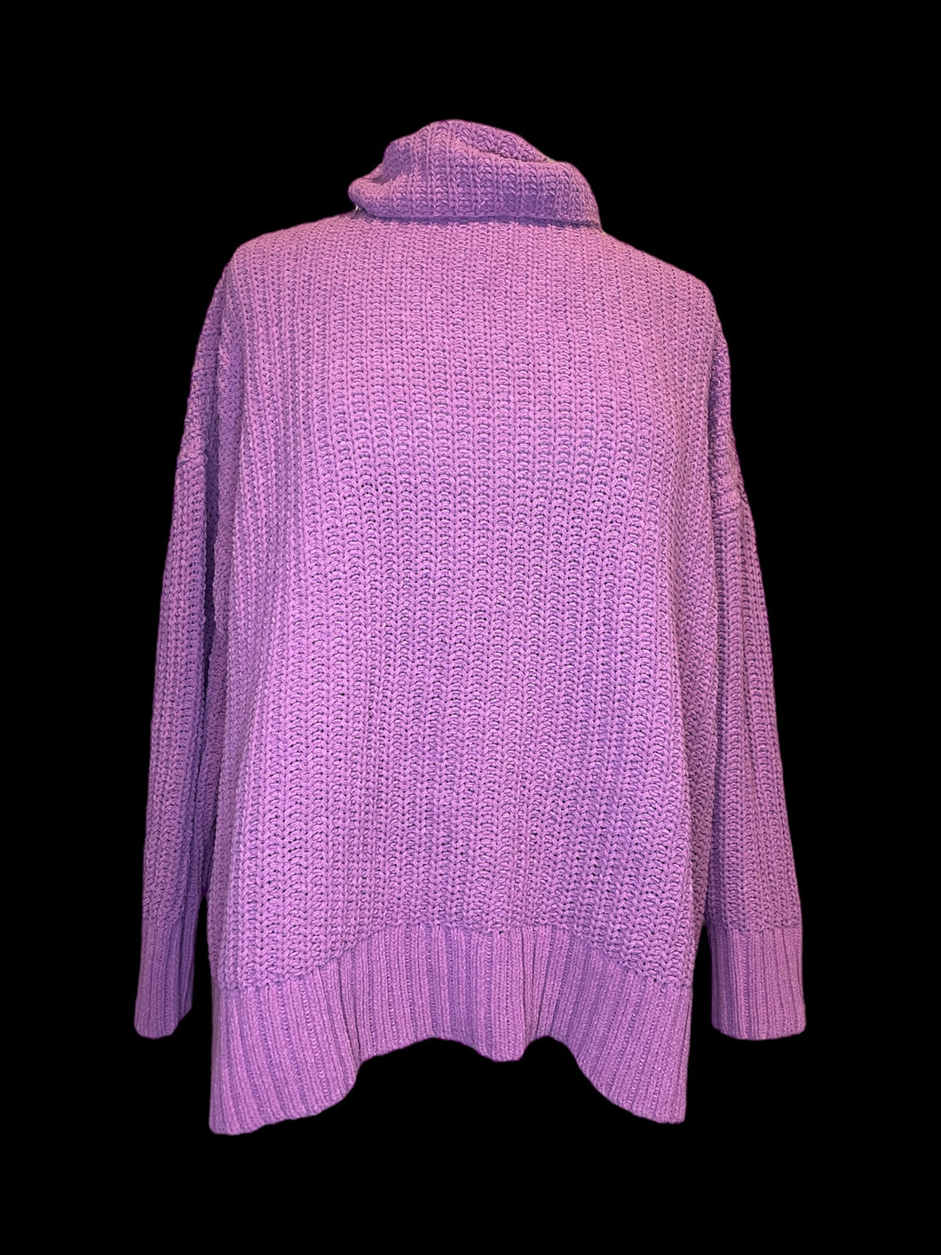 2X Pink purple knit long sleeve turtleneck sweater